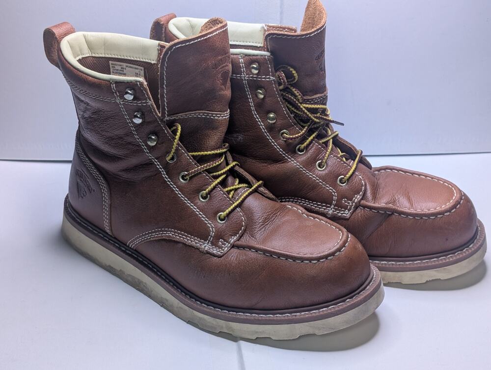 Herman Survivors Oakridge Steel Toe Work Boots Men's 13 Brown Leather ASTM